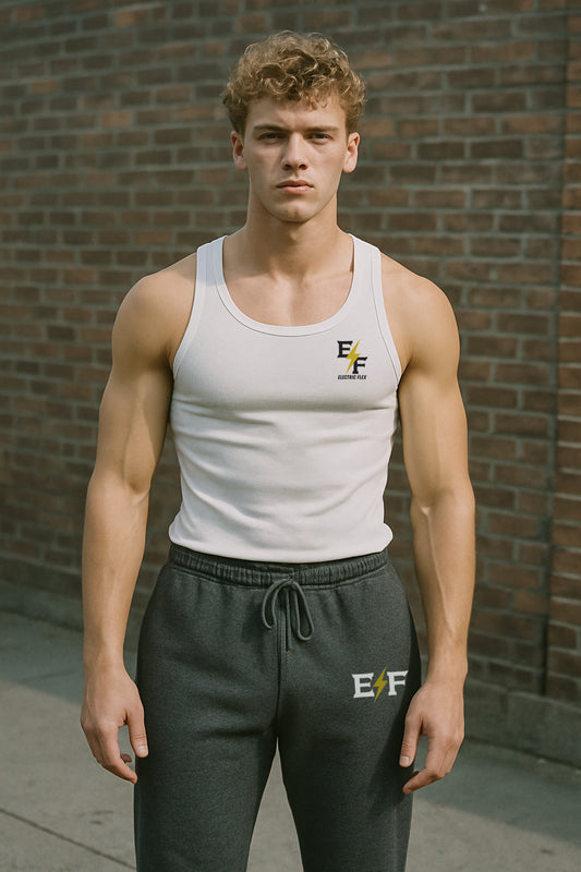 EF Logo Men's Fleece Sweatpants - Charcoal Gray
