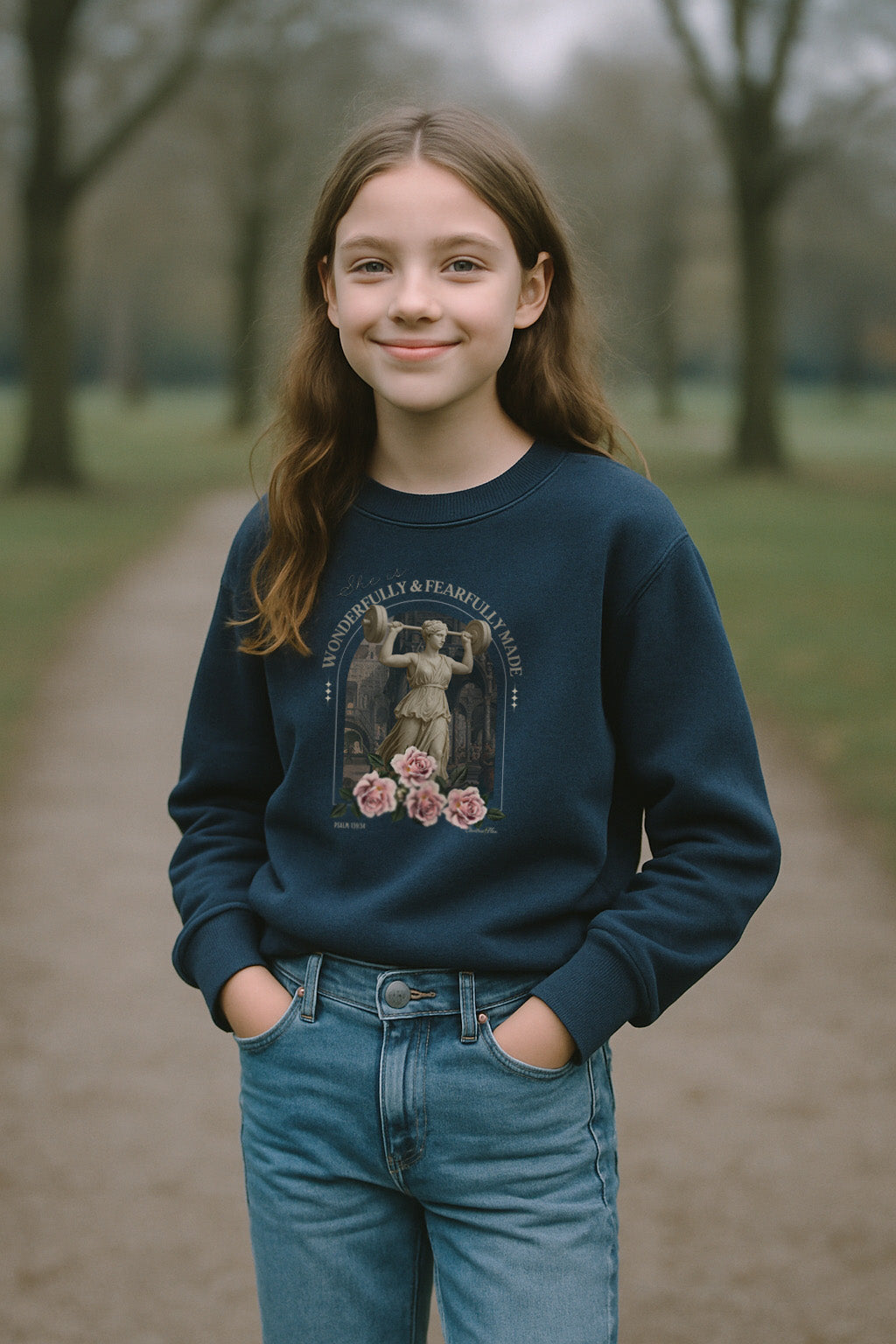 "Fearfully Made" Cozy Girls' Sweatshirt