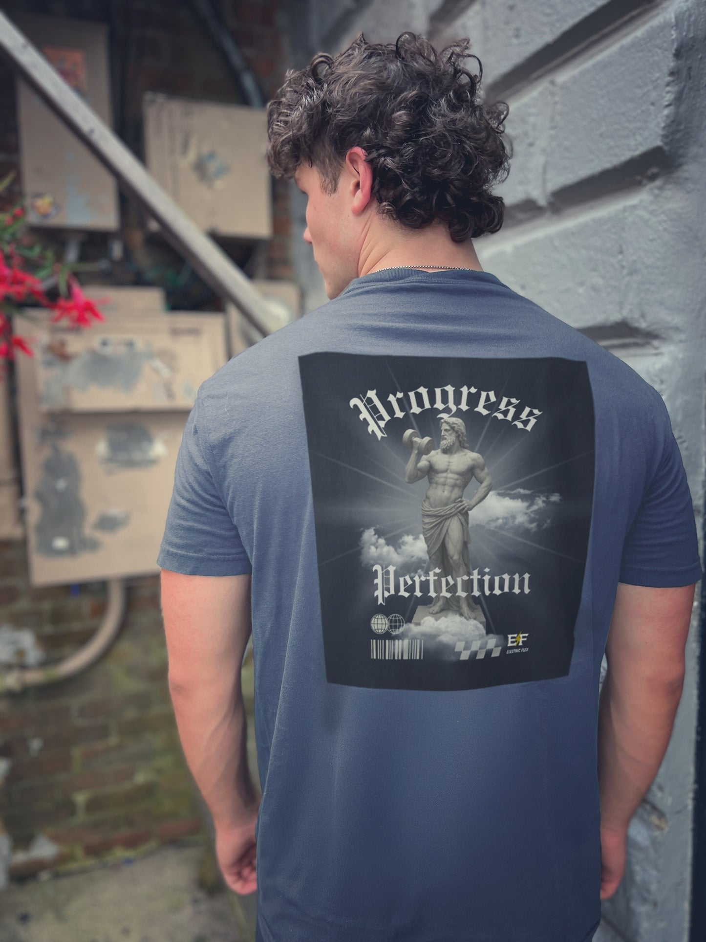 "Progress Over Perfection" Men's Premium Tee – Greek Gains Edition