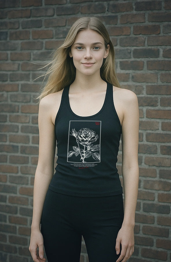 "Bloom with Power" Women’s Fitted Racerback Tank