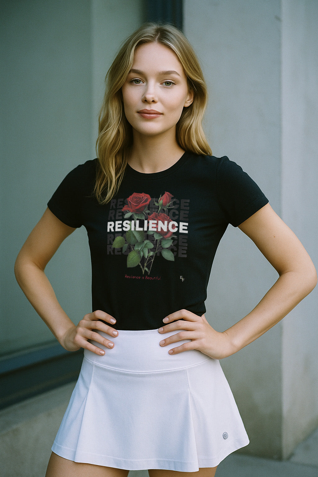 "Resilience" Roses Women's High-Waisted Tee