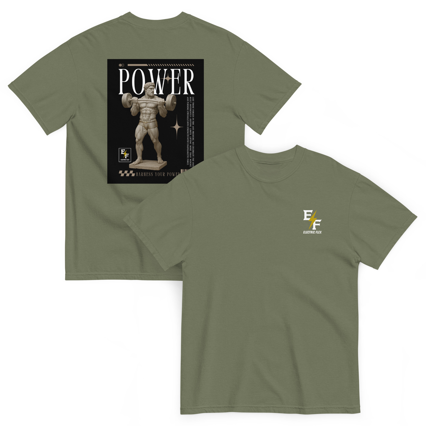 "Power" Men's Premium Tee - Greek Gains Edition