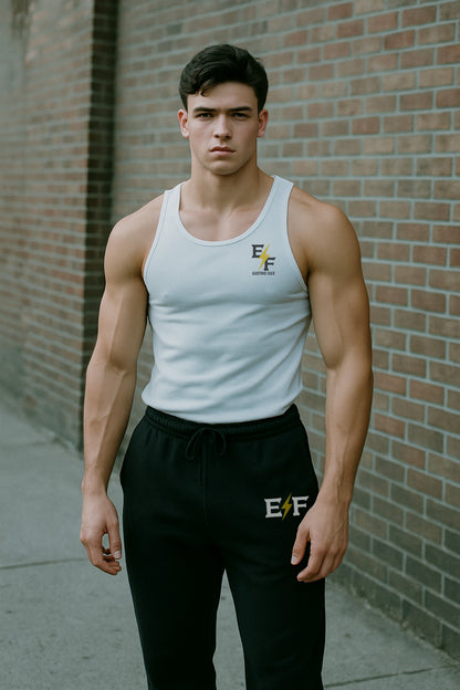 EF Logo Men's Fleece Sweatpants - Black