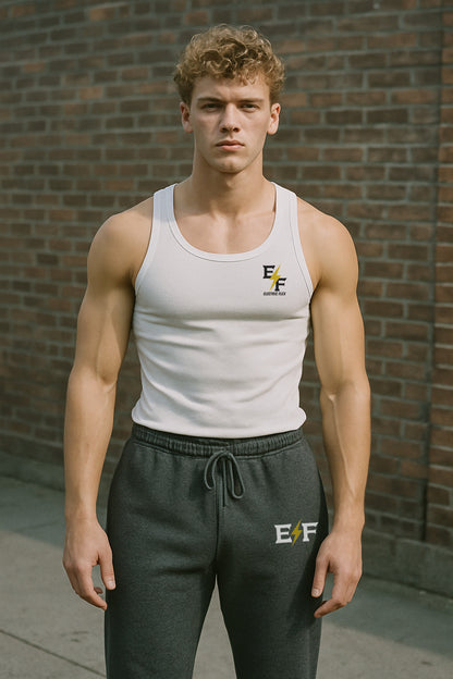 EF Logo Men's Fleece Sweatpants - Charcoal Gray