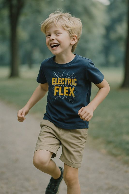 Electric Flex Blue Lightning 100% Cotton Boys' Tee