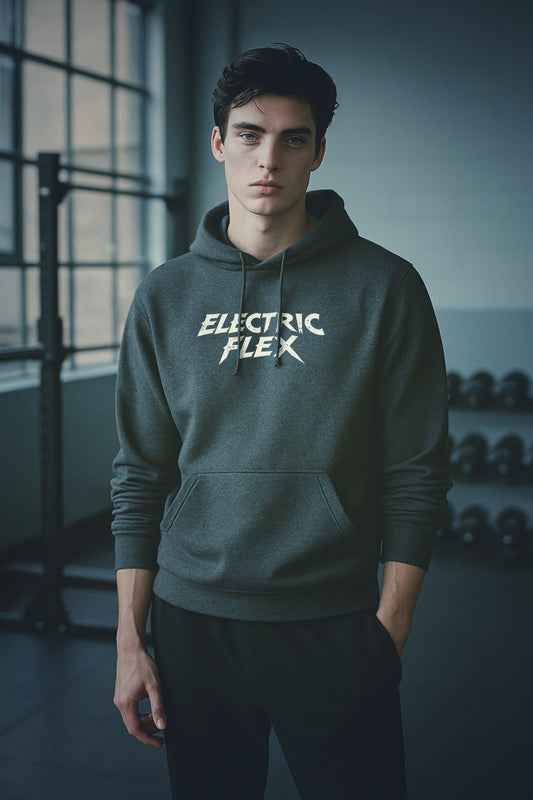 White Grunge Logo Men's Heavyweight Hoodie