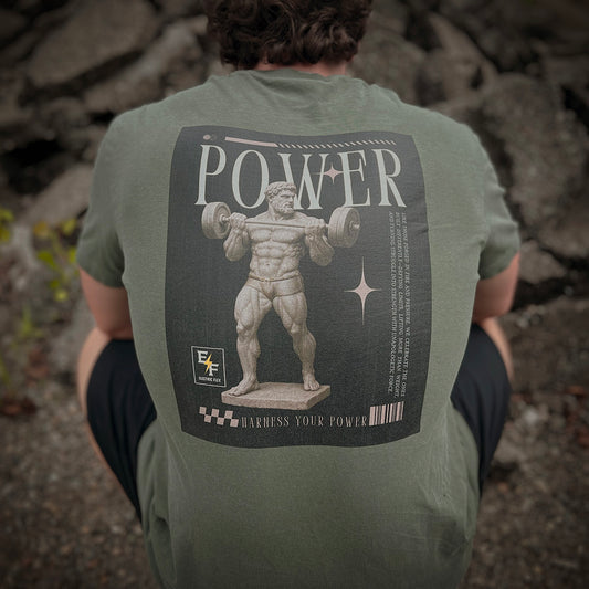 "Power" Men's Premium Tee - Greek Gains Edition