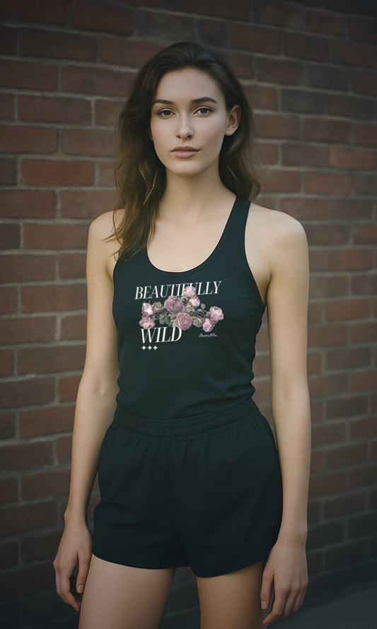 "Beautifully Wild" Women’s Fitted Racerback Tank