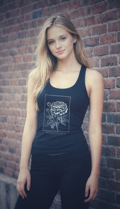 "Bloom with Faith" Women’s Fitted Racerback Tank