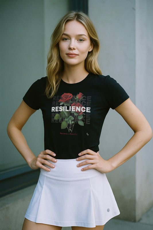 "Resilience" Roses Women's High-Waisted Tee