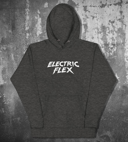 White Grunge Logo Men's Heavyweight Hoodie